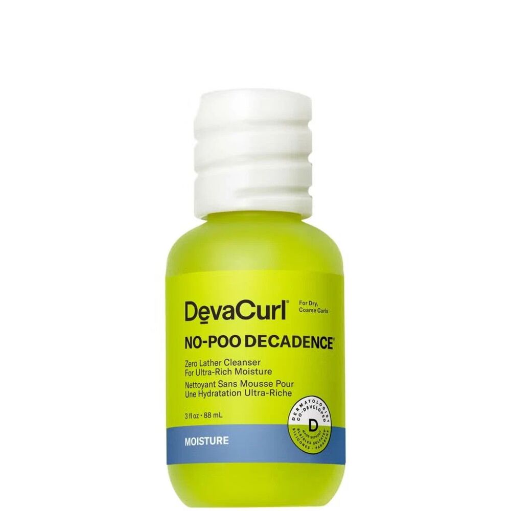 DevaCurl No-Poo Blue Anti-Brass Zero Lather Toning Cleanser, 3 fl oz Travel Size